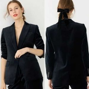 J Crew Willa Stretch Velvet One Button Holiday Blazer Size 10